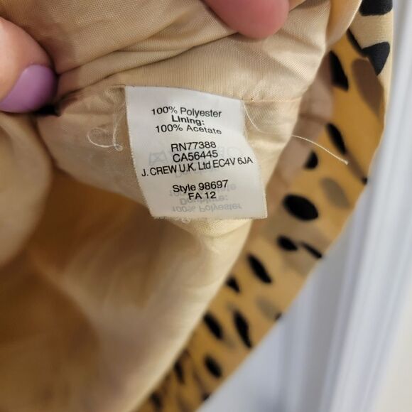 J. Crew Jules Leopard Shift Dress 3/4 Sleeve Sz 4 - Picture 5 of 6